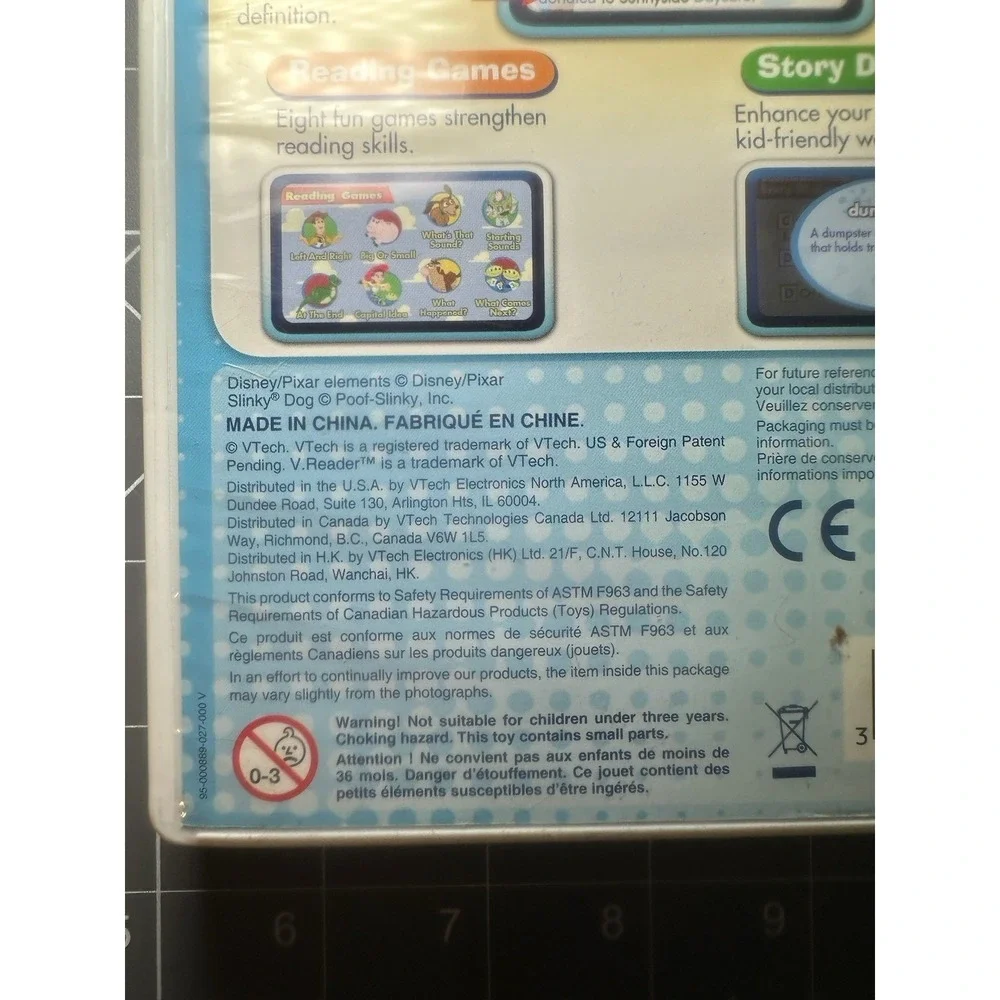 Toy Story 3 VTech V.Reader Animated e-Book System Game/case Only Disney Pixar